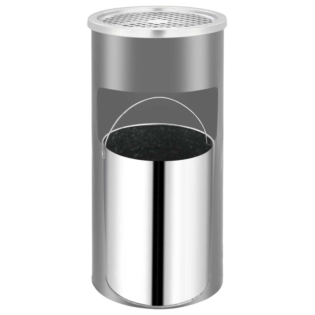 Wall Ashtray Dustbin Steel 26 L Black