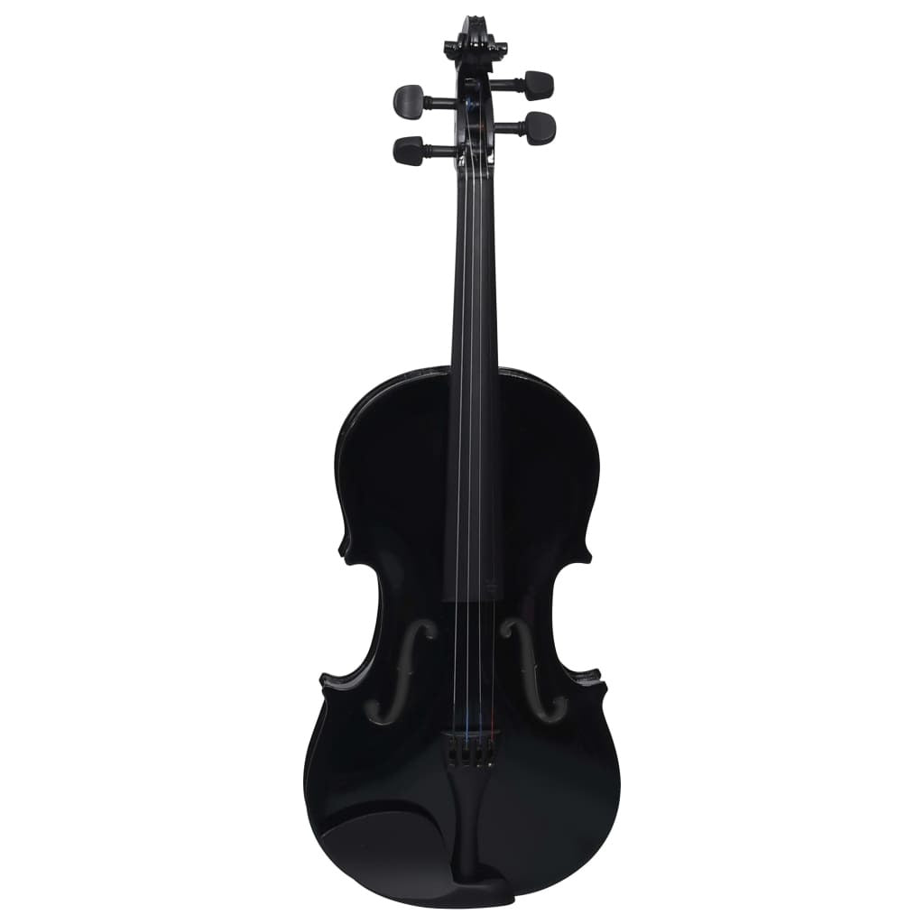 Violin Full Set with Bow and Chin Rest Black 4/4