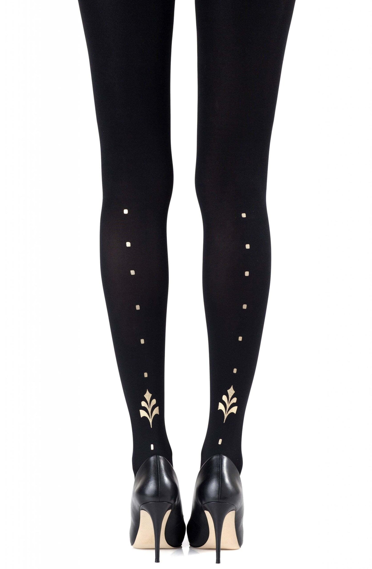 Zohara "Dot Calm" Gold Print Tights