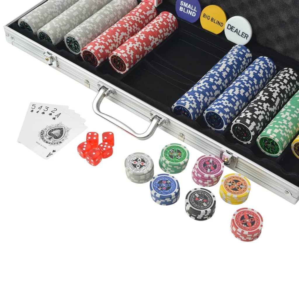 vidaXL Poker Set with 500 Laser Chips Aluminium