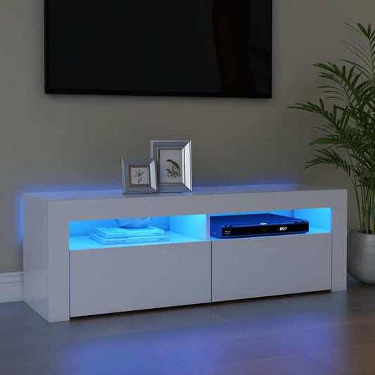 vidaXL TV Cabinet with LED Lights White 120x35x40 cm