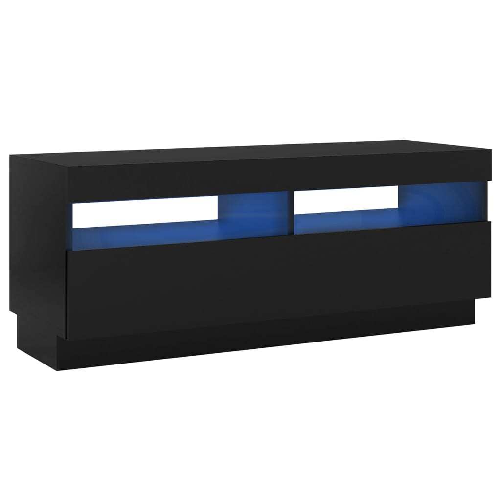 vidaXL TV Cabinet with LED Lights Black 100x35x40 cm