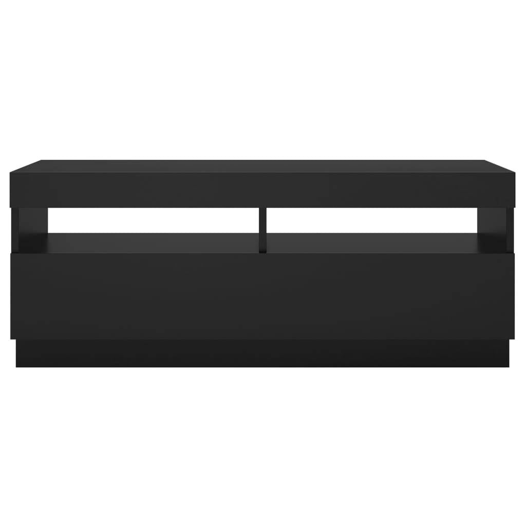 vidaXL TV Cabinet with LED Lights Black 100x35x40 cm