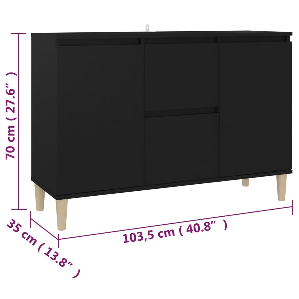 vidaXL Sideboard Black 101x35x70 cm Engineered Wood