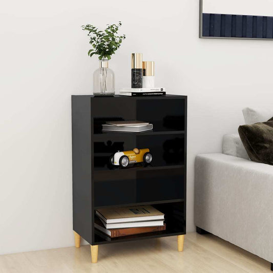 vidaXL Sideboard High Gloss Black 57x35x90 cm Engineered Wood