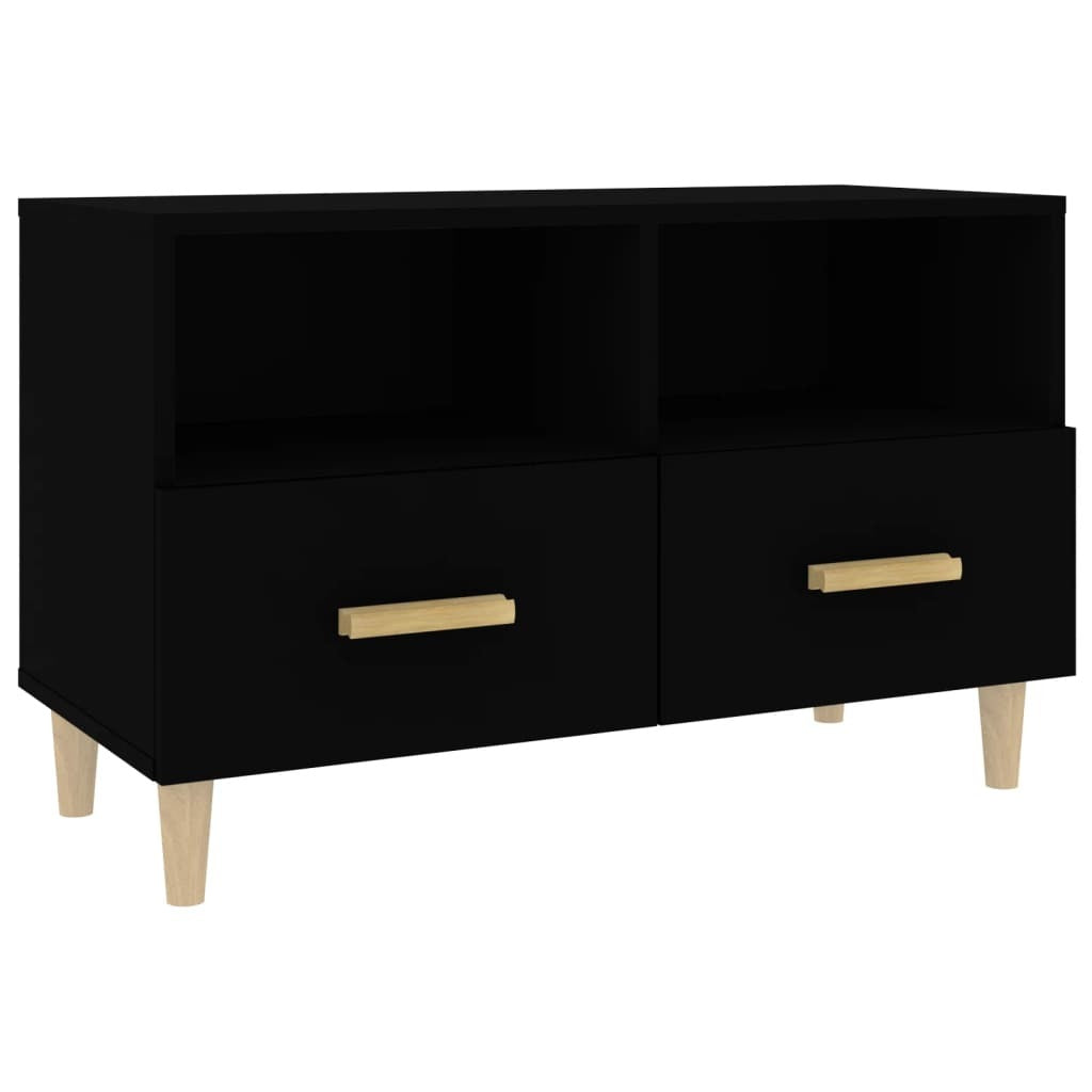 vidaXL TV Cabinet Black 80x36x50 cm Engineered Wood