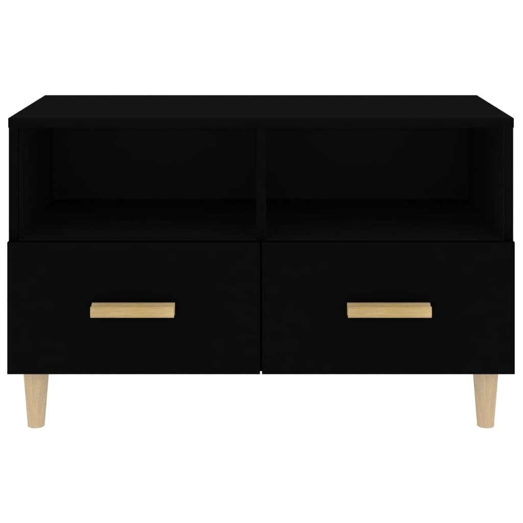 vidaXL TV Cabinet Black 80x36x50 cm Engineered Wood