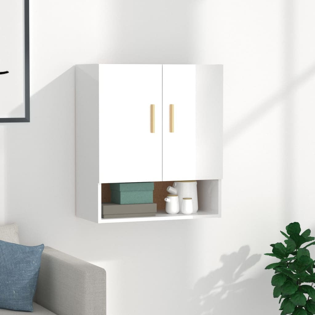 vidaXL Wall Cabinet High Gloss White 60x31x70 cm Engineered Wood