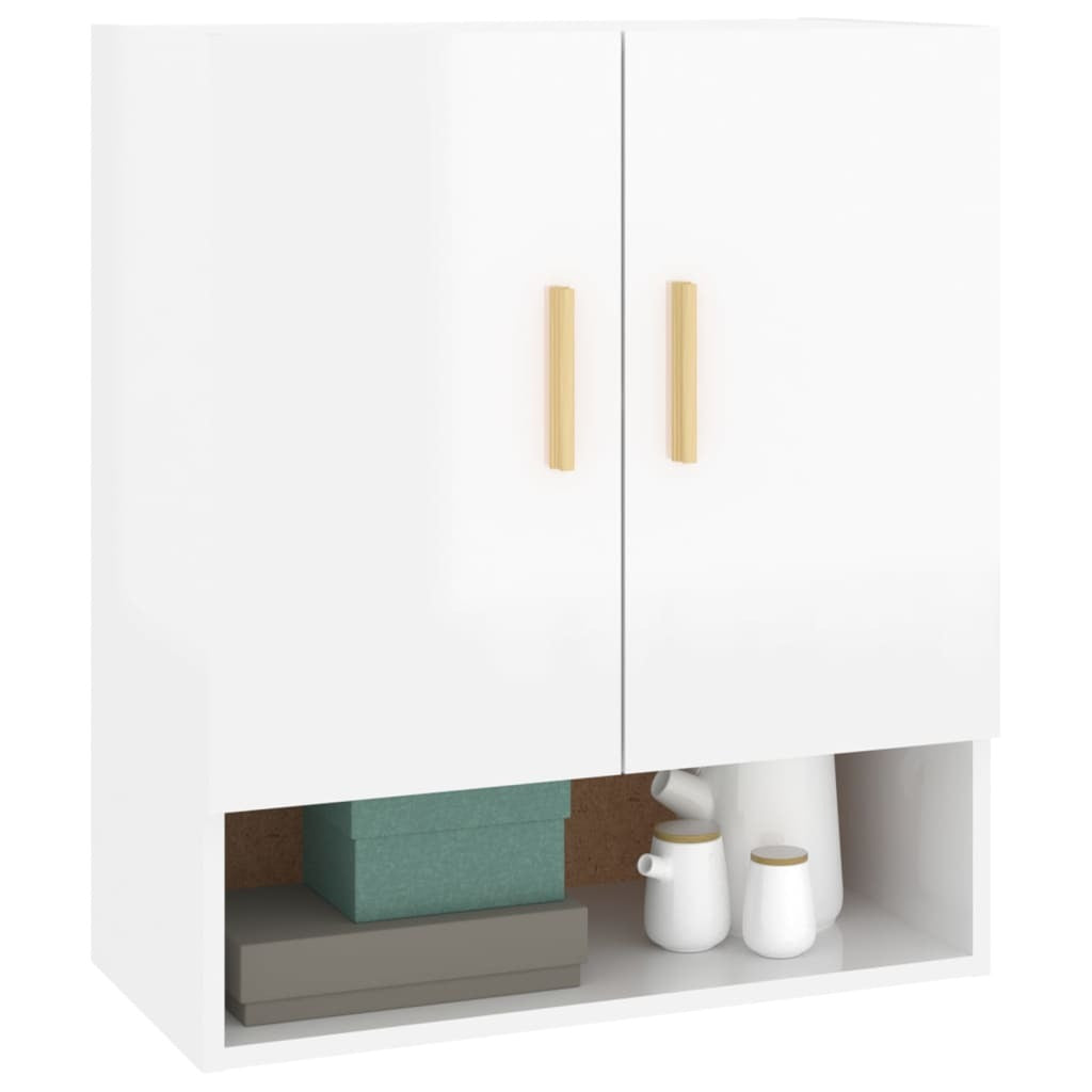 vidaXL Wall Cabinet High Gloss White 60x31x70 cm Engineered Wood