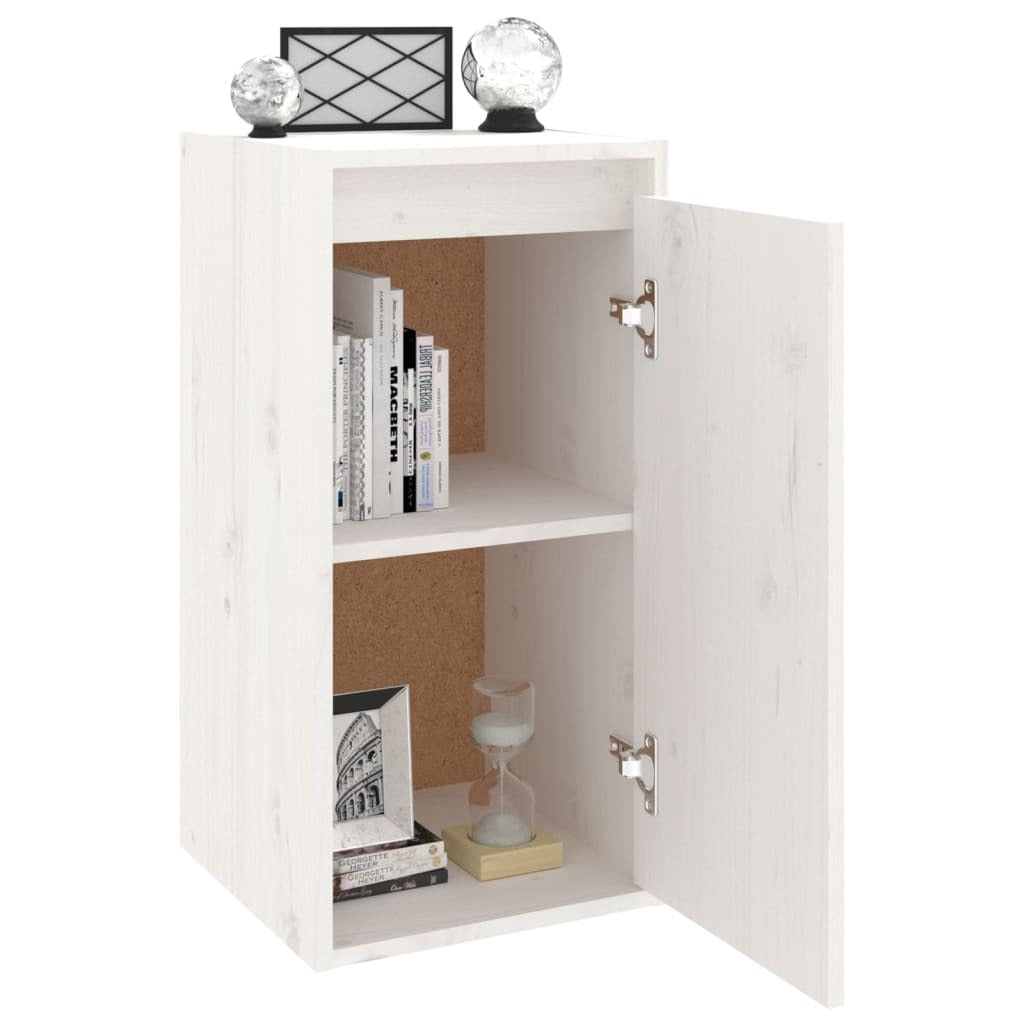 vidaXL Wall Cabinet White 30x30x60 cm Solid Wood Pine