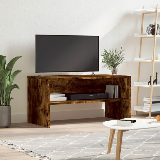 vidaXL TV Cabinet Smoked Oak 80x40x40 cm Engineered Wood