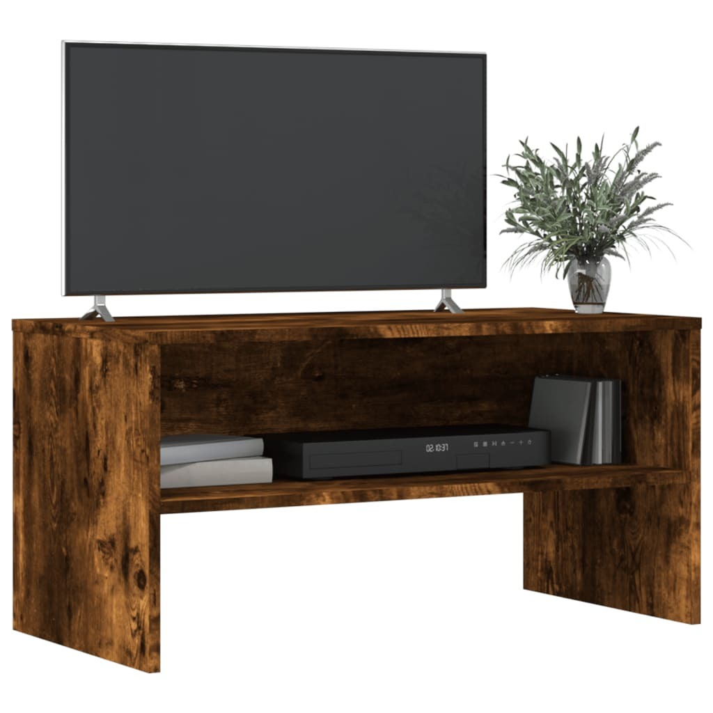 vidaXL TV Cabinet Smoked Oak 80x40x40 cm Engineered Wood