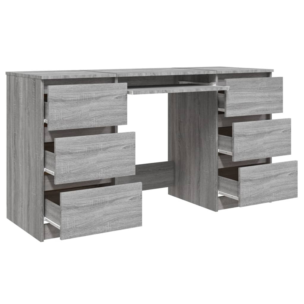 Writing Desk Grey Sonoma 140x50x77 cm Engineered Wood