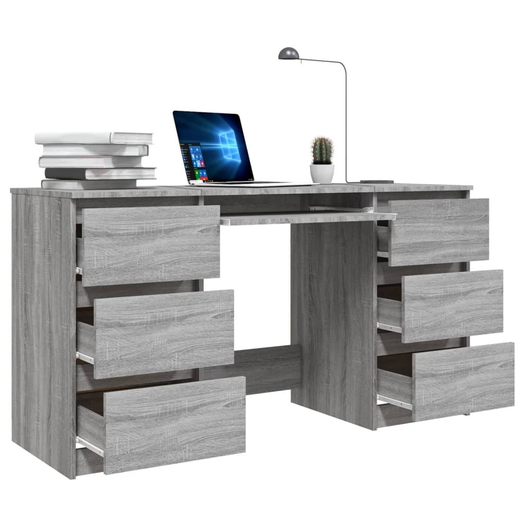 Writing Desk Grey Sonoma 140x50x77 cm Engineered Wood