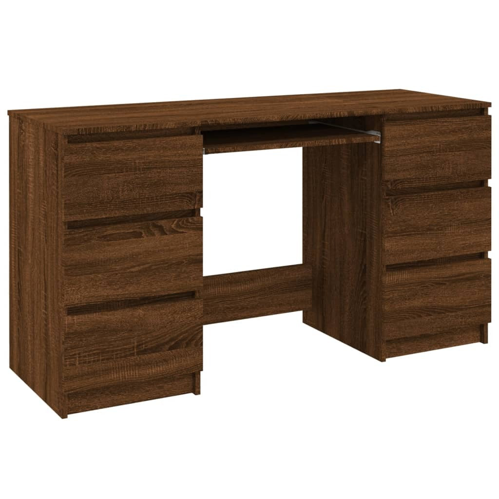 vidaXL Writing Desk Brown Oak 140x50x77 cm Engineered Wood