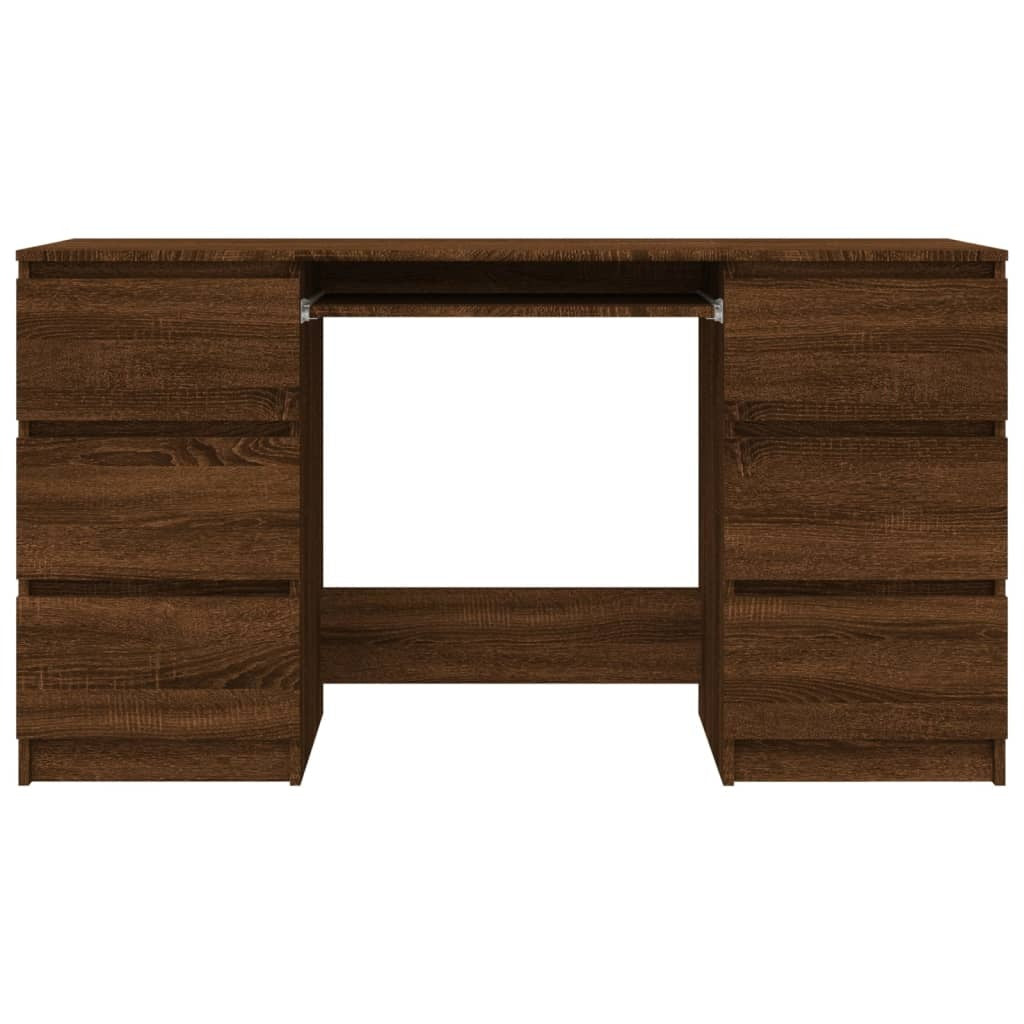 vidaXL Writing Desk Brown Oak 140x50x77 cm Engineered Wood