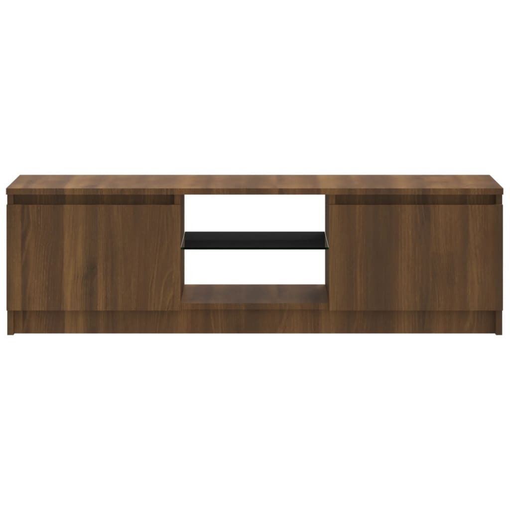 vidaXL TV Cabinet with LED Lights Brown Oak 120x30x35.5 cm