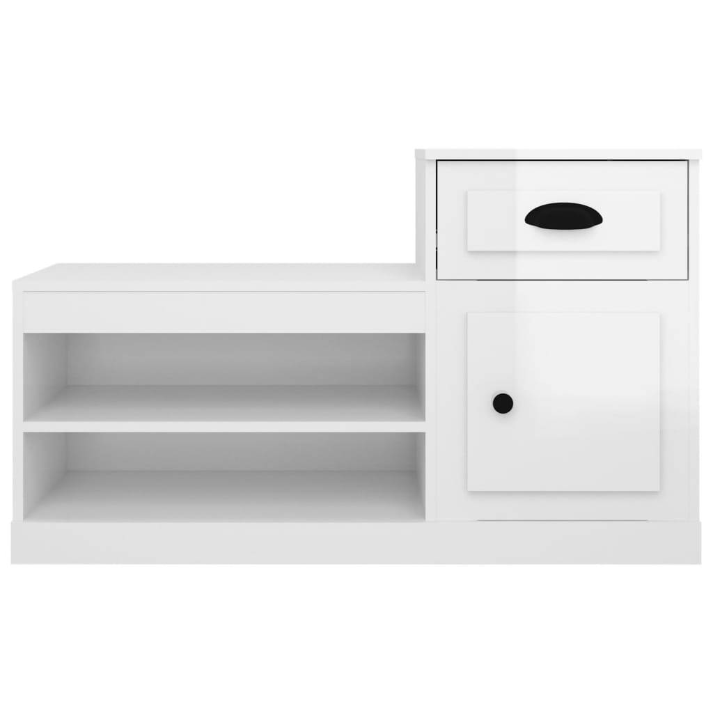 vidaXL Shoe Cabinet High Gloss White 100x42x60 cm Engineered Wood