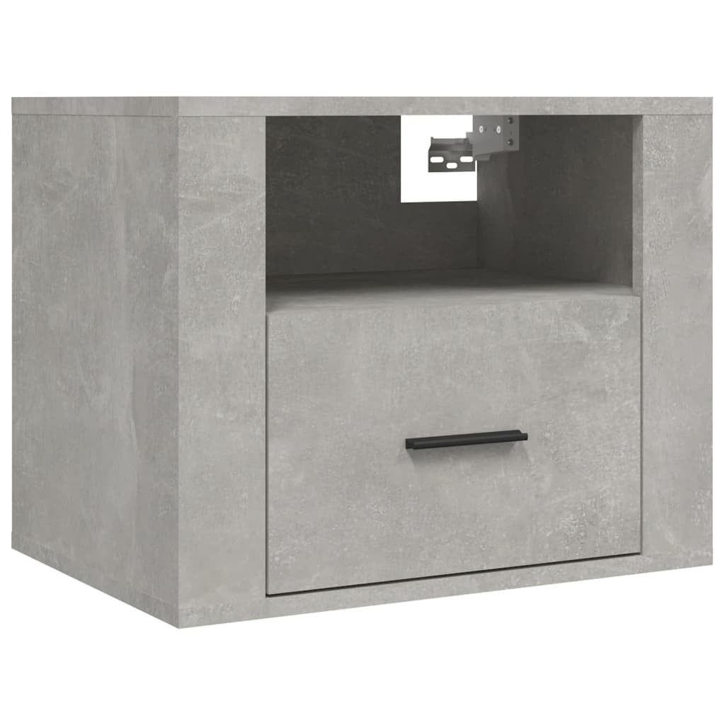 vidaXL Wall-mounted Bedside Cabinets 2 pcs Concrete Grey 50x36x40 cm