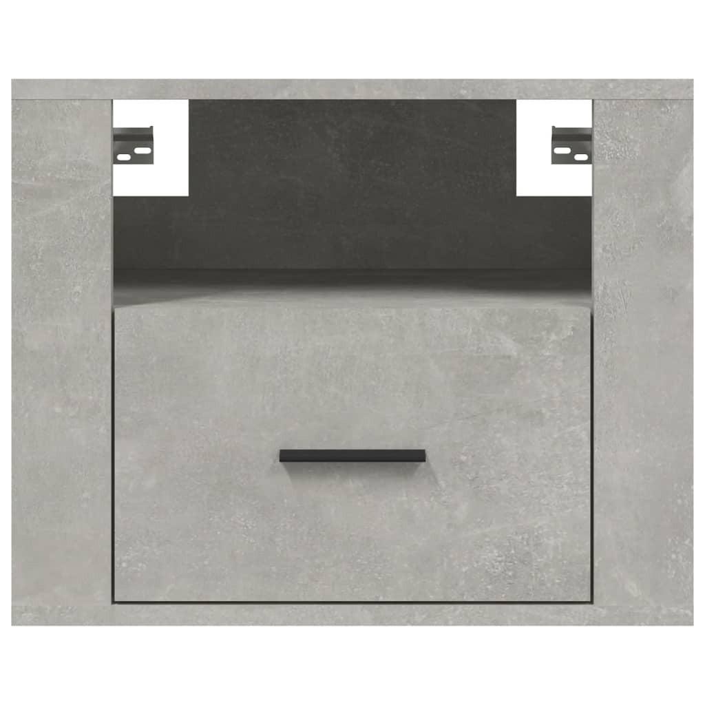 vidaXL Wall-mounted Bedside Cabinets 2 pcs Concrete Grey 50x36x40 cm