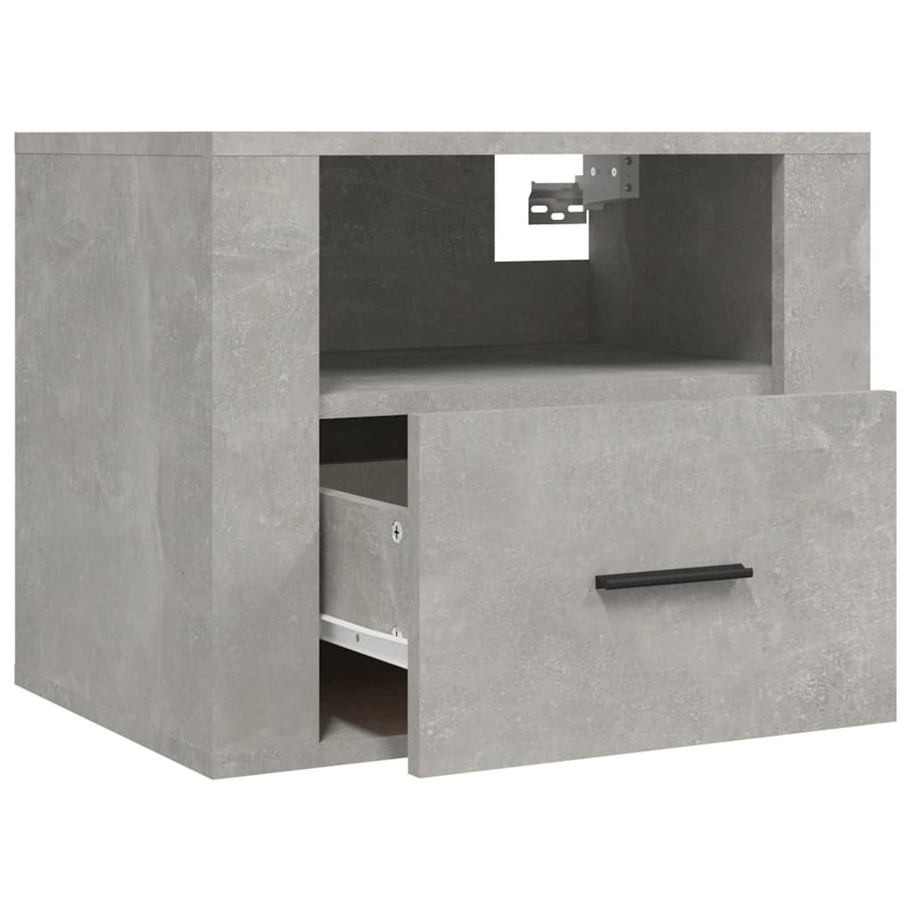 vidaXL Wall-mounted Bedside Cabinets 2 pcs Concrete Grey 50x36x40 cm