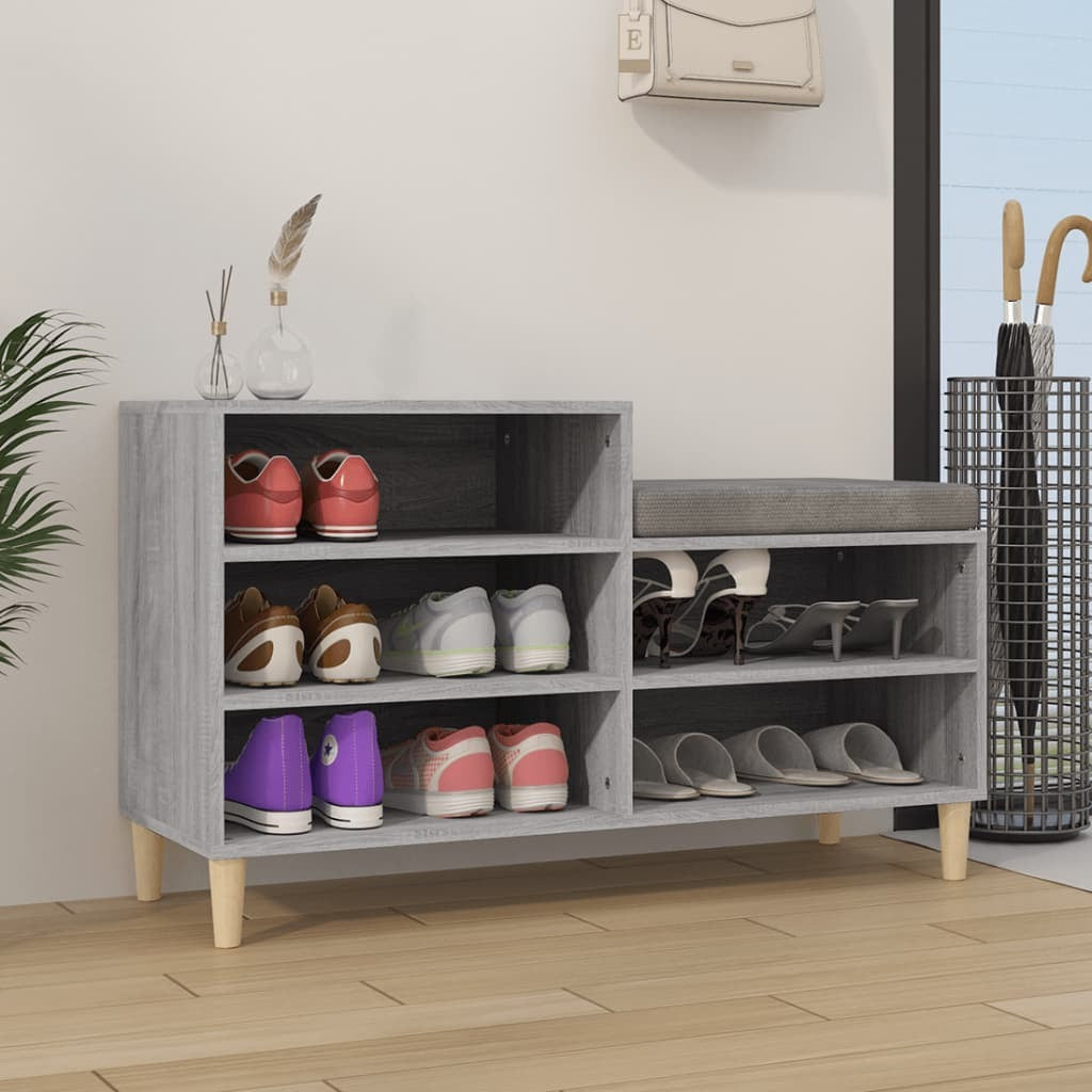 vidaXL Shoe Cabinet Grey Sonoma 102x36x60 cm Engineered Wood