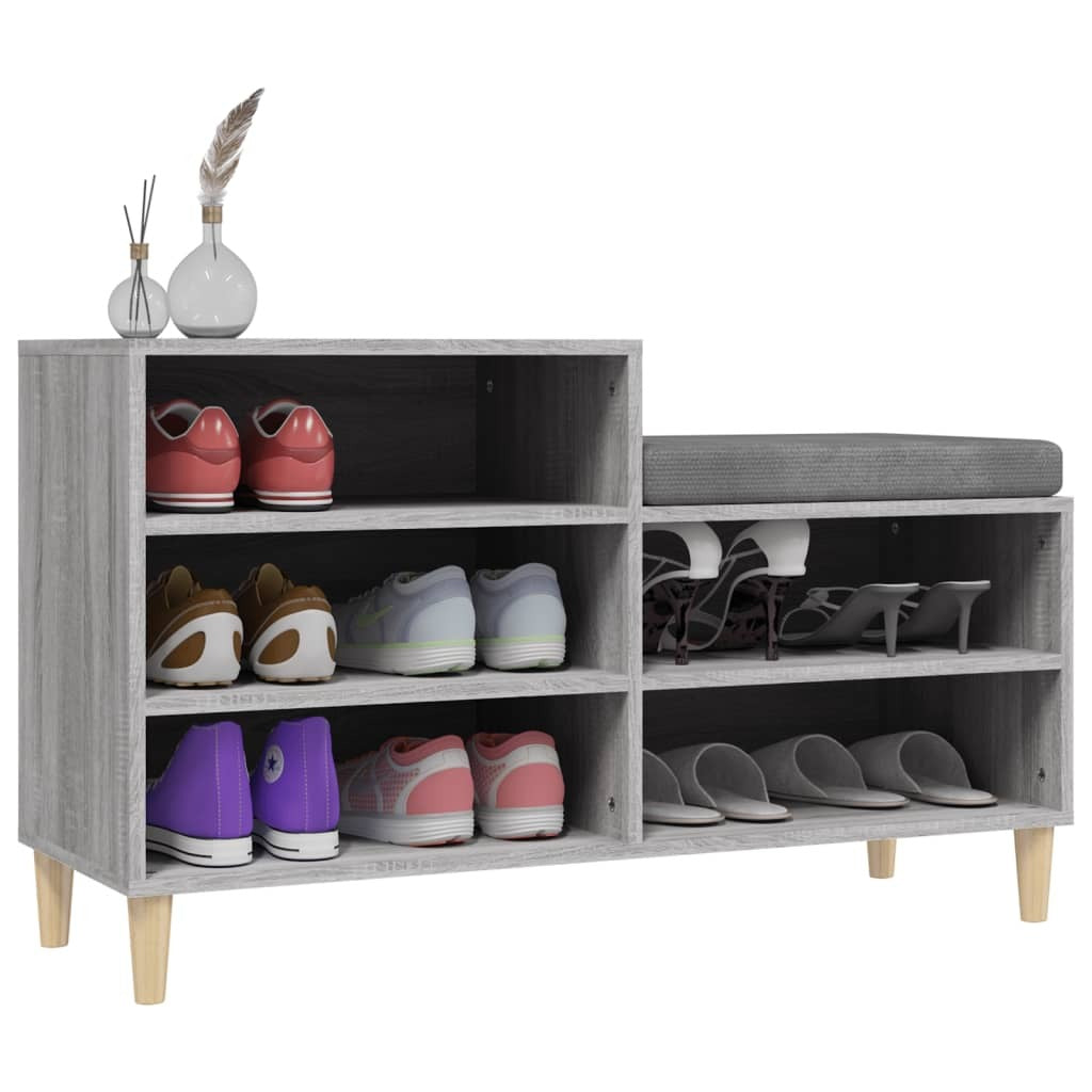 vidaXL Shoe Cabinet Grey Sonoma 102x36x60 cm Engineered Wood