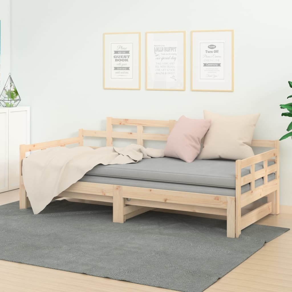 vidaXL Pull-out Day Bed without Mattress Solid Wood Pine 2x cm