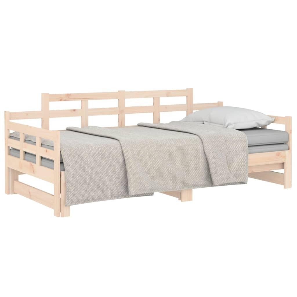 vidaXL Pull-out Day Bed without Mattress Solid Wood Pine 2x cm