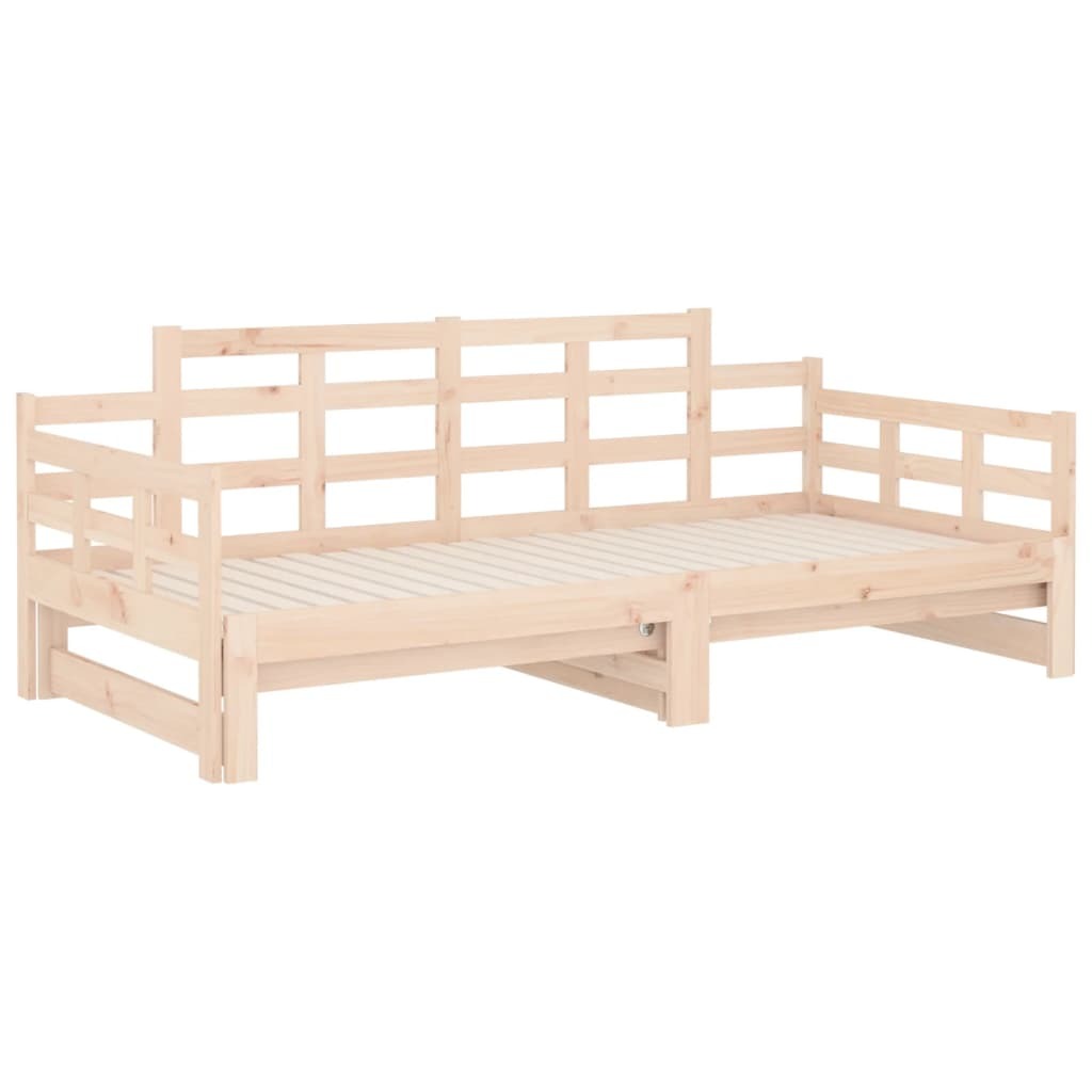 vidaXL Pull-out Day Bed without Mattress Solid Wood Pine 2x cm