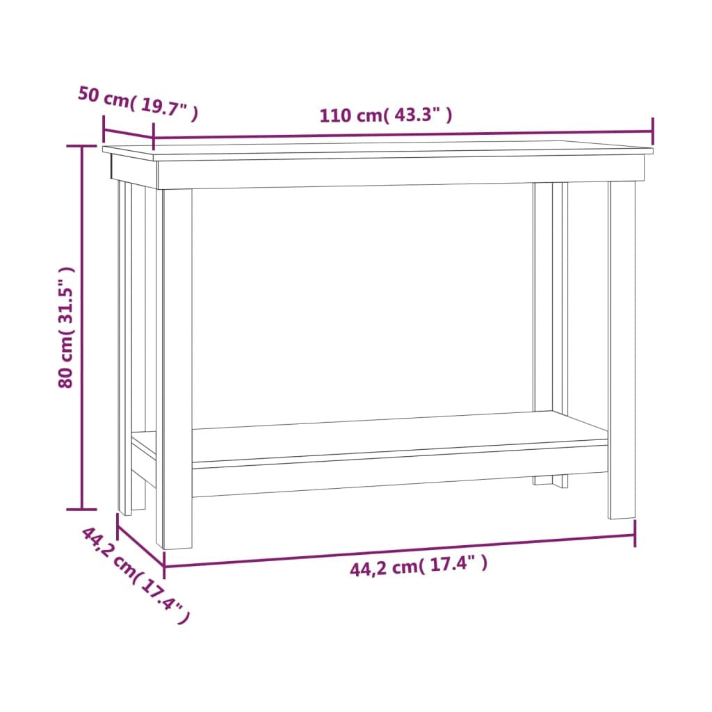 Work Bench Honey Brown 110x50x80 cm Solid Wood Pine