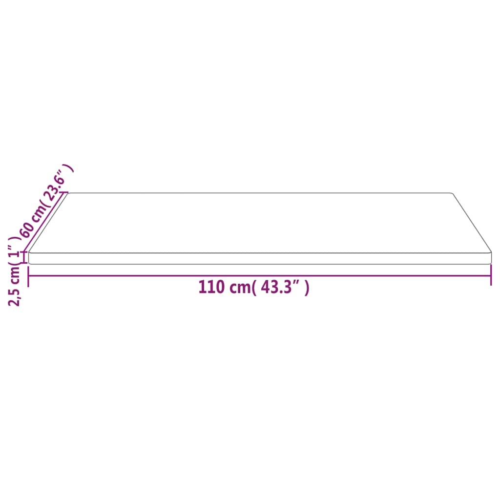 vidaXL Table Top 110x60x2.5 cm Solid Wood Pine Rectangular