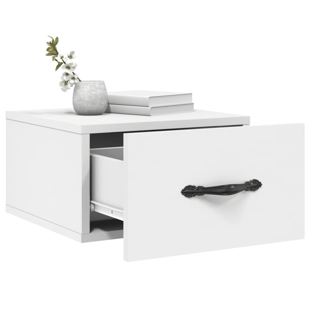 vidaXL Wall-mounted Bedside Cabinet White 35x35x20 cm