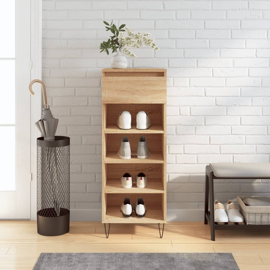 vidaXL Shoe Cabinet Sonoma Oak 40x36x105 cm Engineered Wood