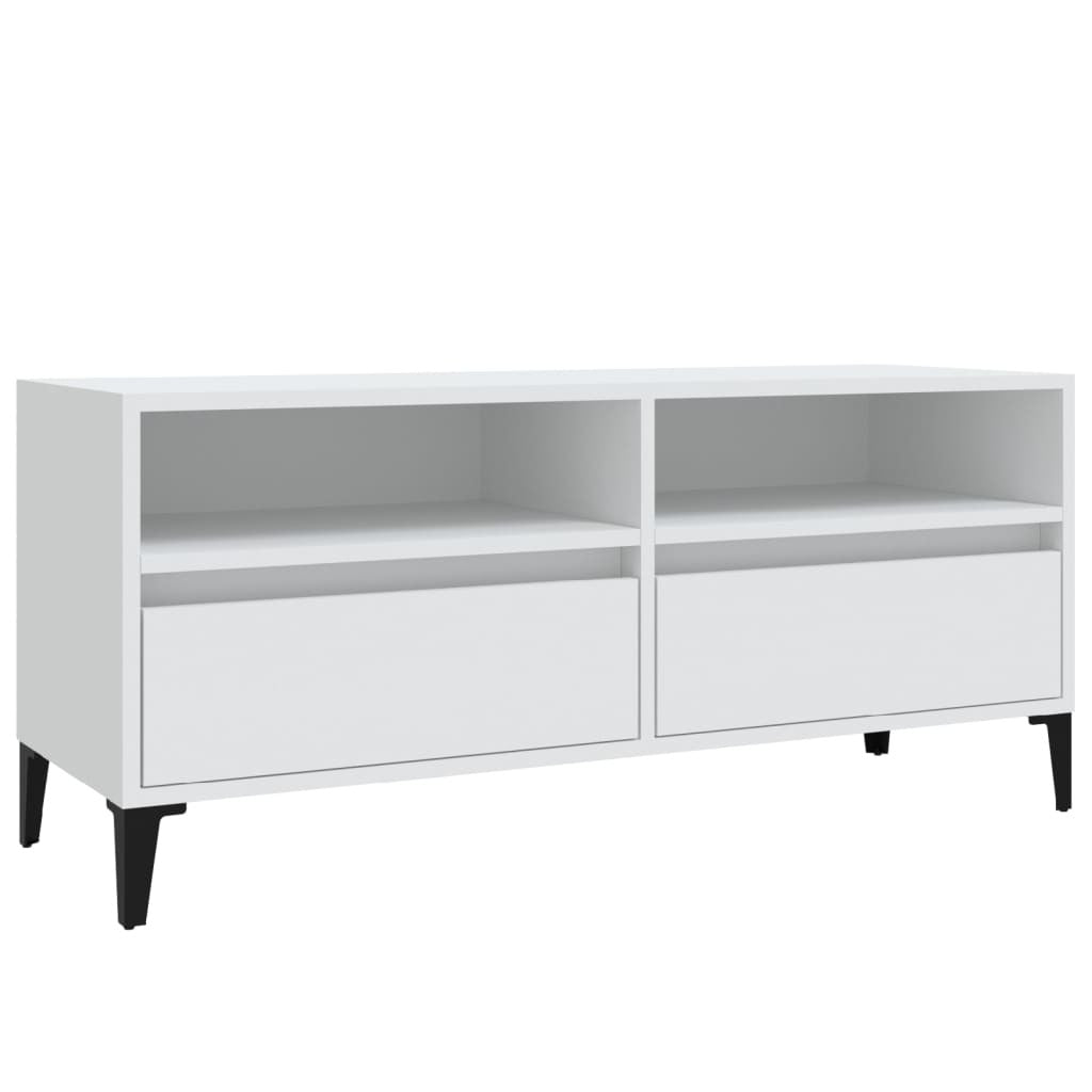 vidaXL TV Cabinet White 100x34.5x44.5 cm Engineered Wood