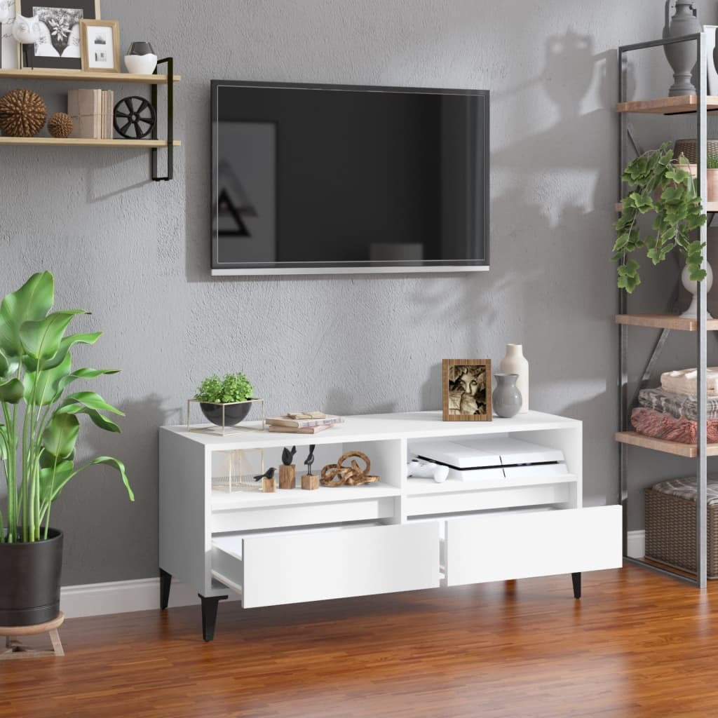 vidaXL TV Cabinet White 100x34.5x44.5 cm Engineered Wood