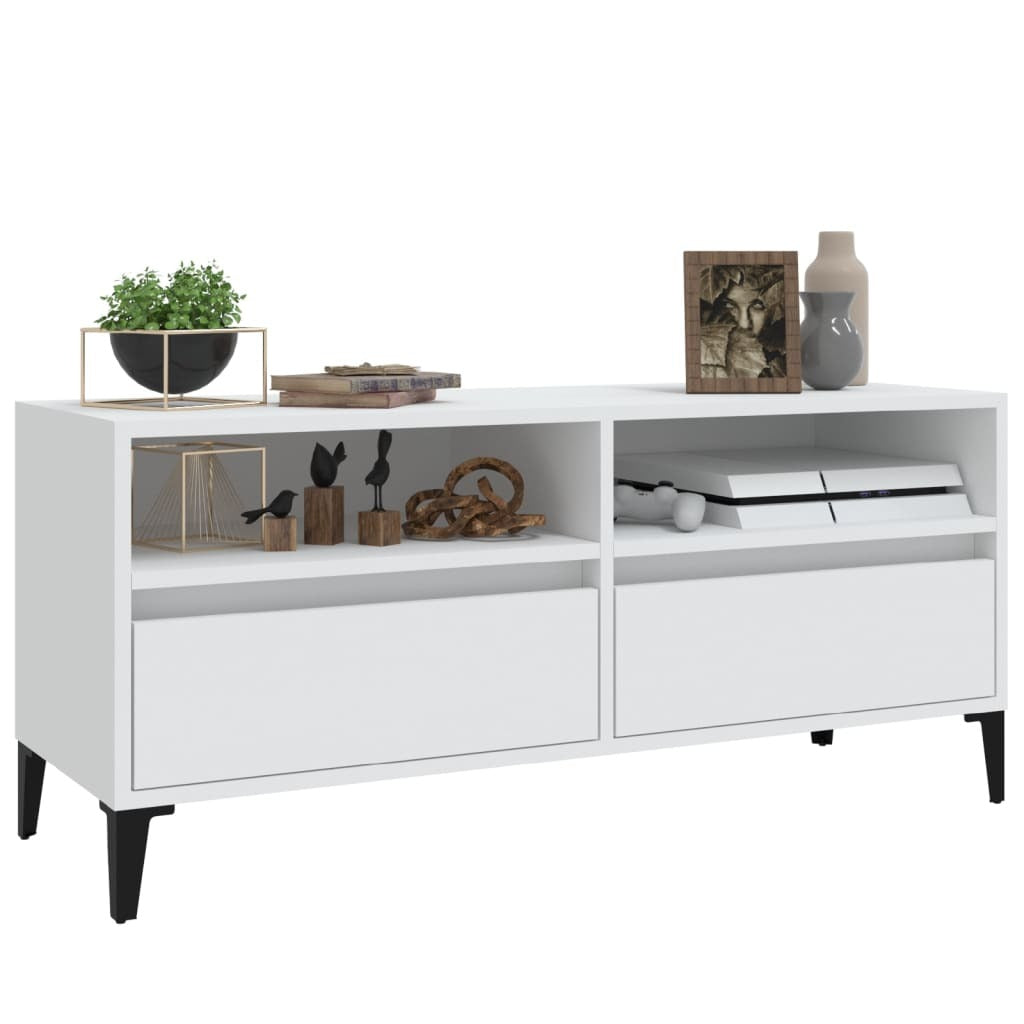 vidaXL TV Cabinet White 100x34.5x44.5 cm Engineered Wood