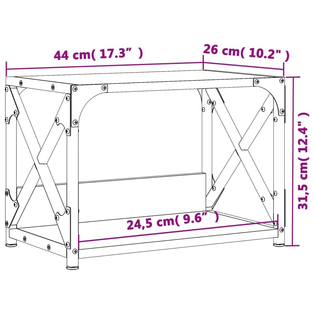 vidaXL Printer Stand 2-Tier Black 44x26x31.5 cm Engineered Wood