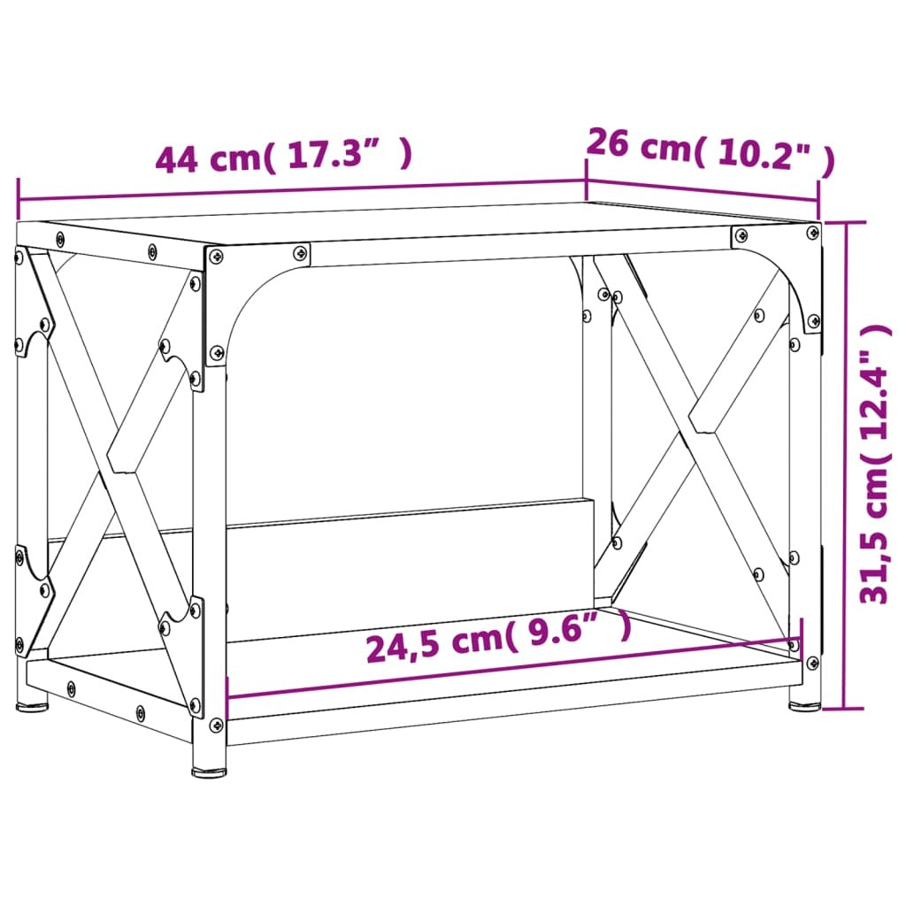 vidaXL Printer Stand 2-Tier Smoked Oak 44x26x31.5 cm Engineered Wood