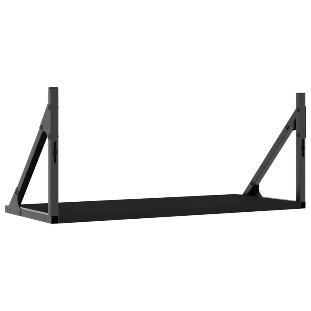 vidaXL Wall Shelves 2 pcs Black 60x25x25.5 cm Engineered wood