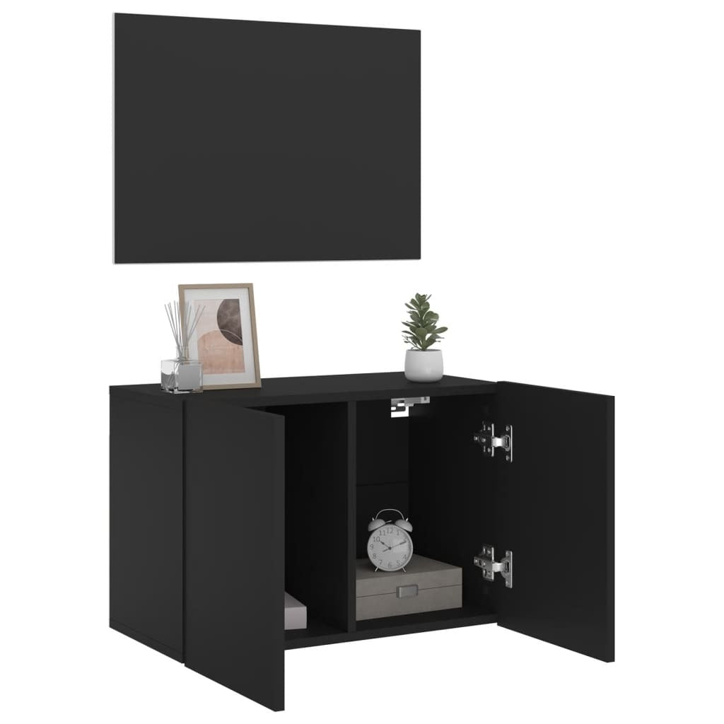 vidaXL TV Cabinet Wall-mounted Black 60x30x41 cm