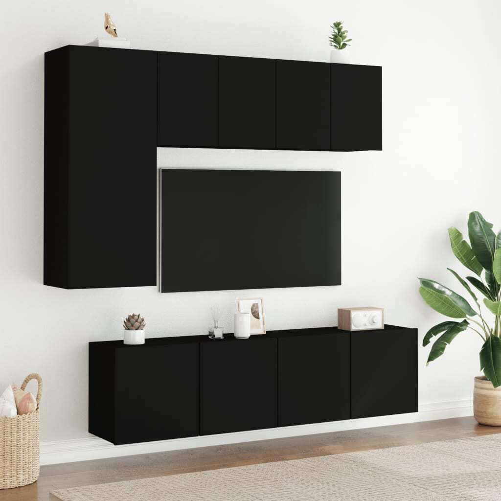 vidaXL TV Cabinet Wall-mounted Black 60x30x41 cm