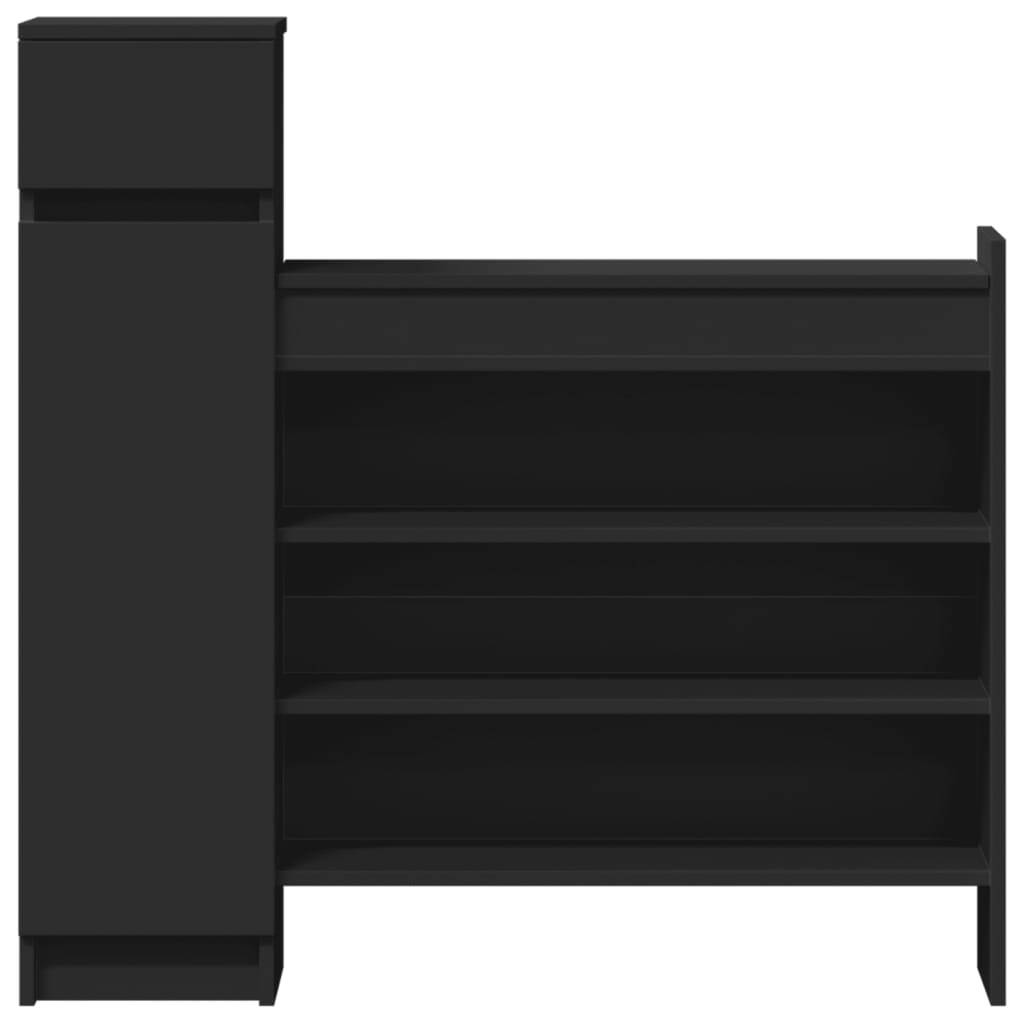 vidaXL Shoe Cabinet Black 100.5x28x100 cm Engineered Wood