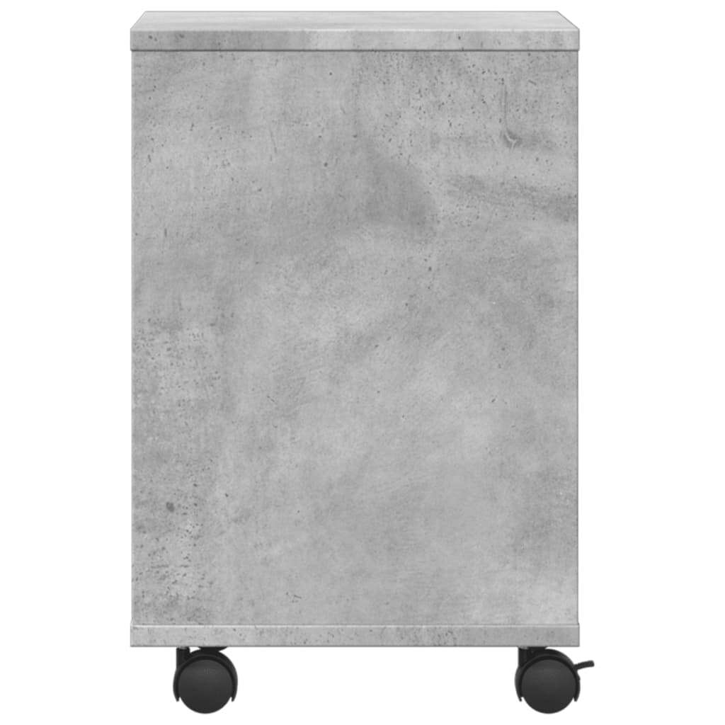 vidaXL Printer Stand with Wheels Concrete Grey 41x32x48 cm