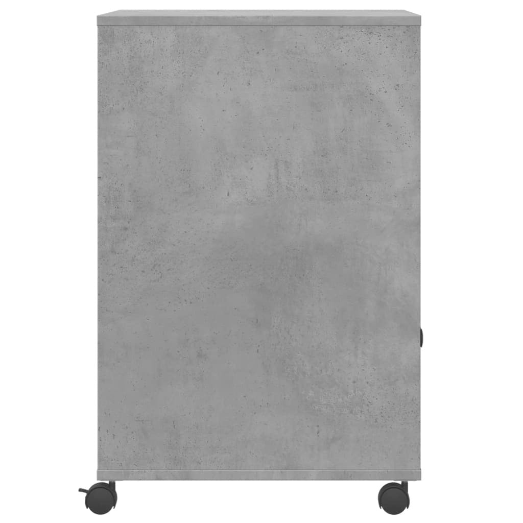 vidaXL Printer Stand with Wheels Concrete Grey 60x48x74 cm