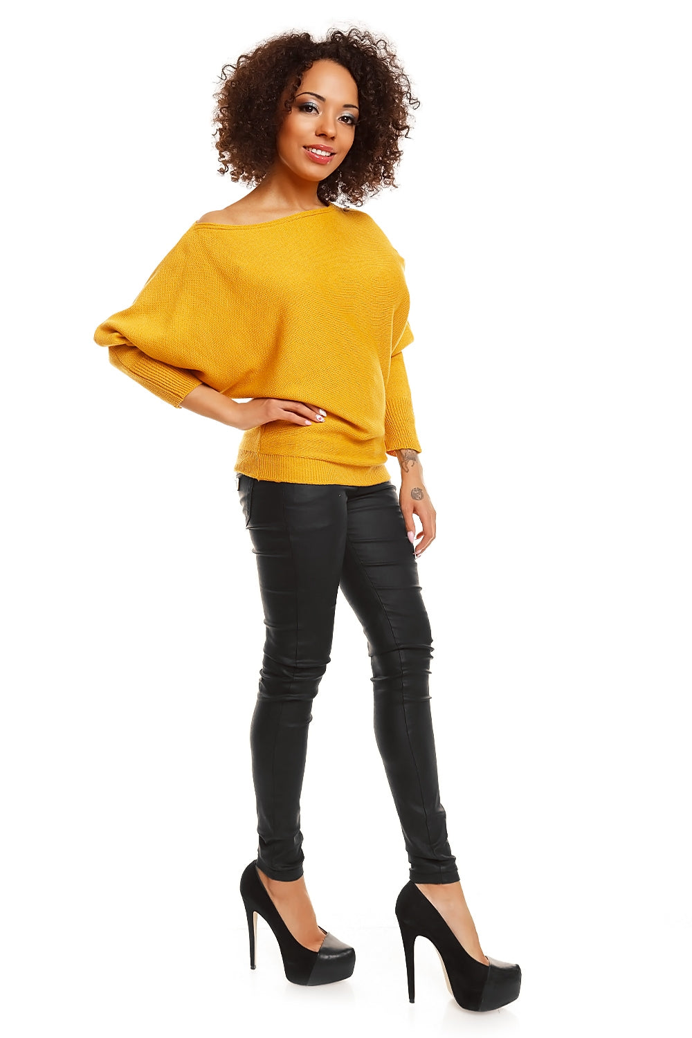 yellow - Bat style blouse model 84280 PeeKaBoo