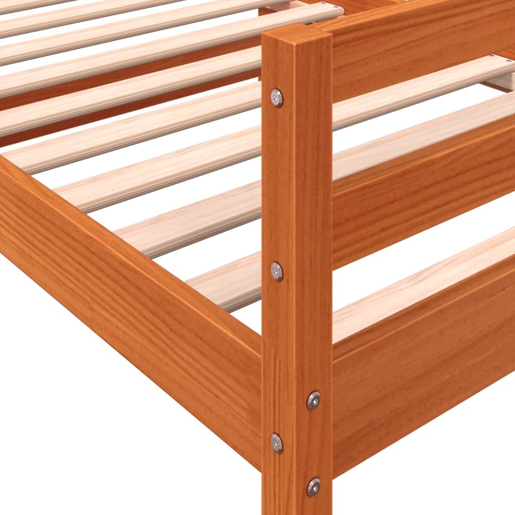 Bed Frame Wax Brown 80x200 cm Solid Wood Pine