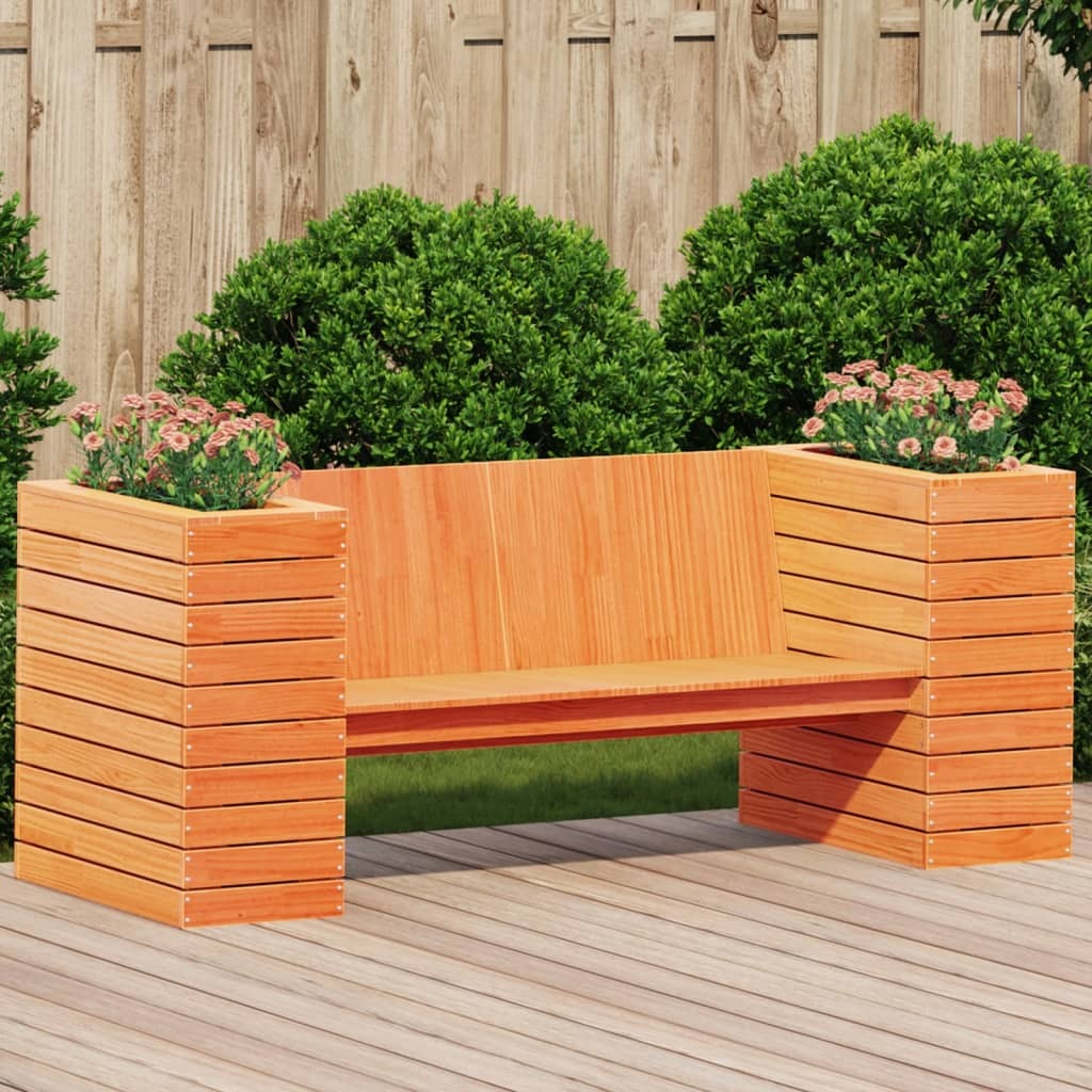 vidaXL Planter Bench Wax Brown 167.5x60x65 cm Solid Wood Pine