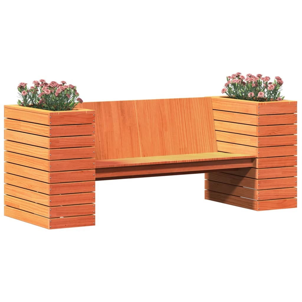 vidaXL Planter Bench Wax Brown 167.5x60x65 cm Solid Wood Pine