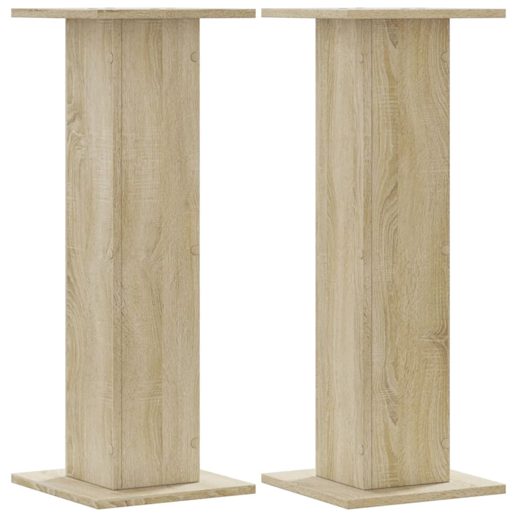 vidaXL Speaker Stands 2 pcs Sonoma Oak 30x30x80 cm Engineered Wood